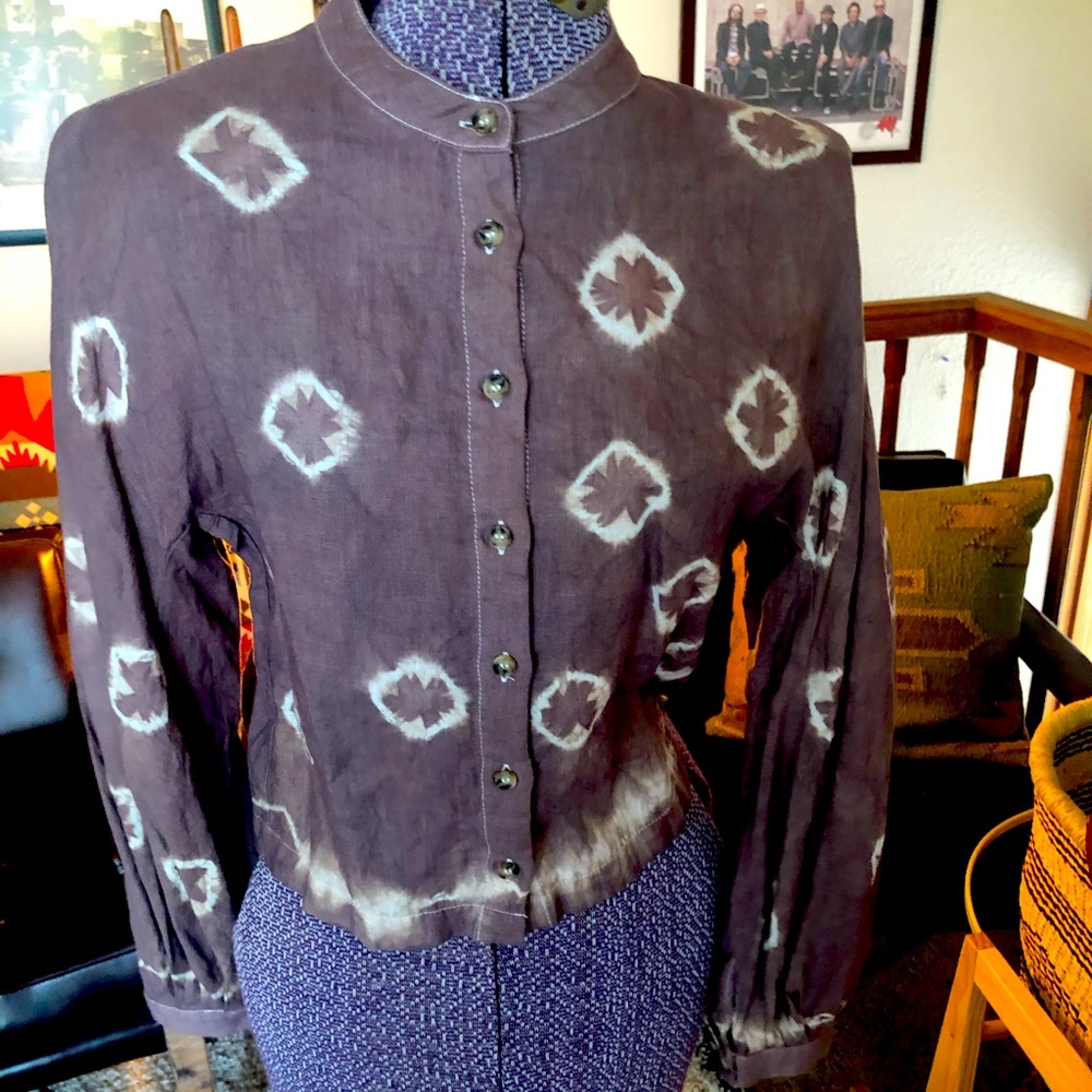 Roolee button up linen hand dyed by myself shirt